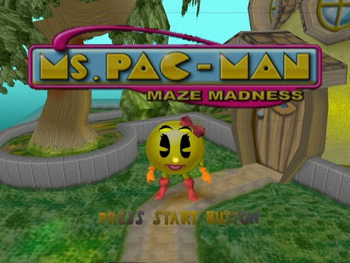 Ms. Pac-Man Maze Madness title screen for Sega Dreamcast